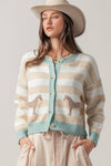 Horse Striped Cardigan