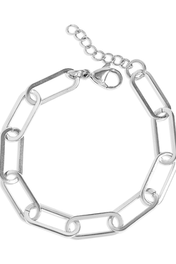 Gold Stainless Steel Paperclip Chain Bracelet + Extension