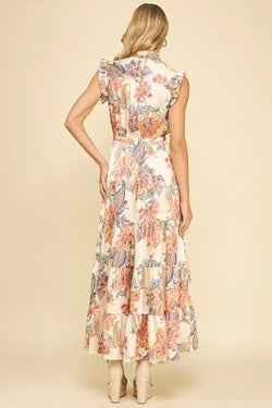 Floral Print Tiered Maxi Dress