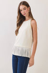 Fringe Hem Sleeveless Top