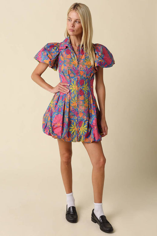 Remi Floral Balloon Sleeve Dress