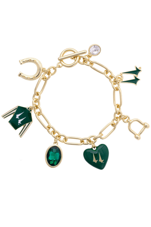 Churchill Downs Jockey Silk Enamel Charm Bracelet in Green