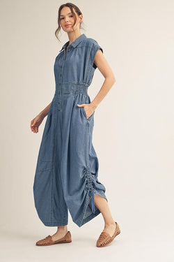 Washed Denim Jumpsuit