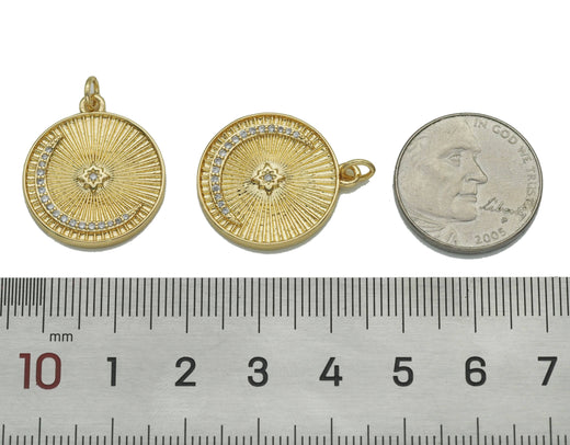 Crescent Moon On Coin Charm