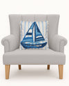 Coastal Sailboat Tufted Hook Pillow
