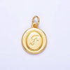 Letter Initial Engraved Stamped Oval Charm