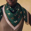 Equestrian Print Satin Scarf