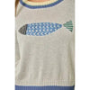 Color Block Pullover Fish Sweater