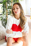 Heart Accent Knitted Sweater