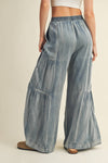 Ruffled Wide Leg Denim