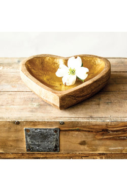 Decorative Mango Wood Heart Bowl