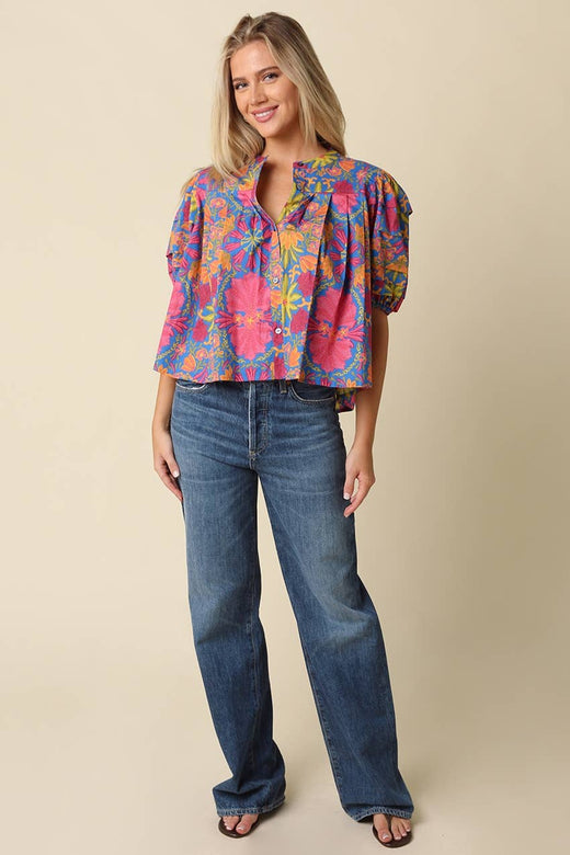 Naomi Floral Puff Sleeve Blouse