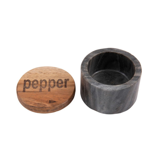 Salt and Pepper Container with Wood Lid