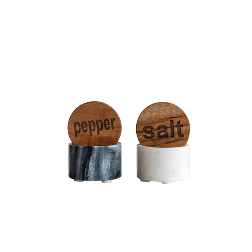 Salt and Pepper Container w/Wood Lid