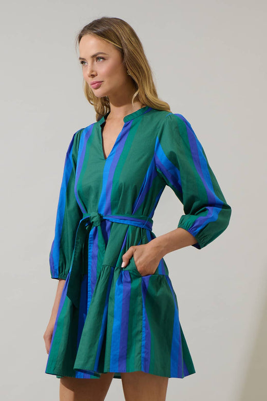 Dolary Stripe Leola Shift Mini Dress