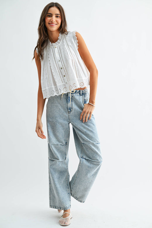 Sleeveless Cotton Blouse