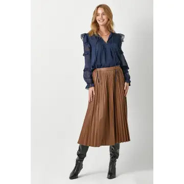 Leather Pleating Skirt