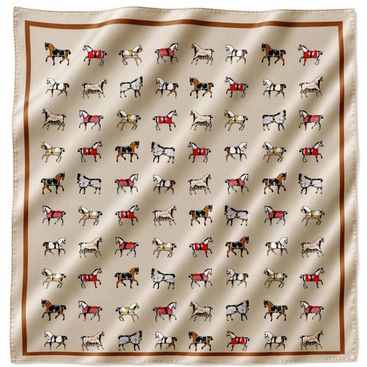 Equestrian Print Satin Scarf