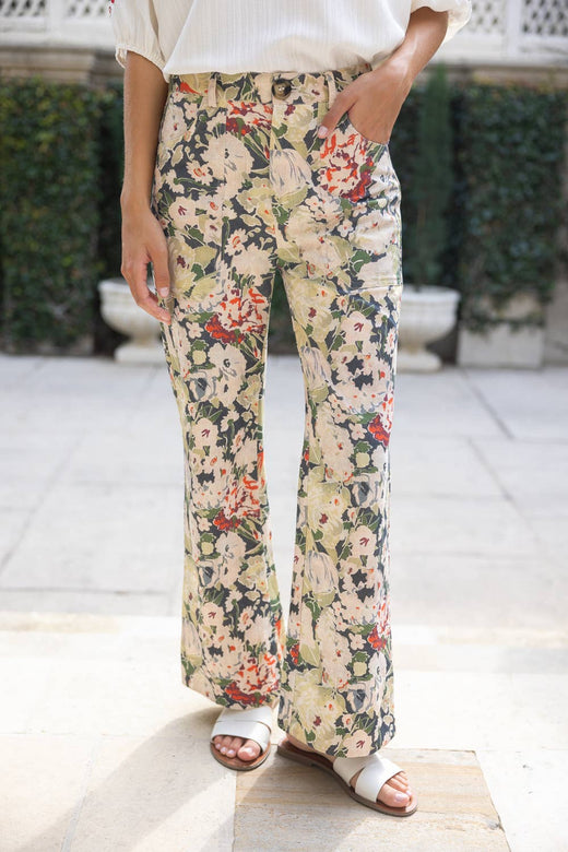 Fall Floral Print Pants