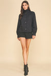 Ruffled High-Neck Shirt