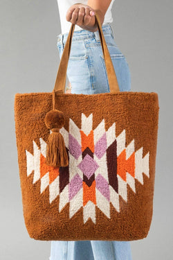 Orange, Cream & Pink Western Tote