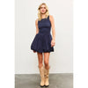 Crew Neck Balloon Hem Sleeveless Dress