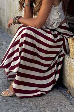Striped Print Resort Skirt