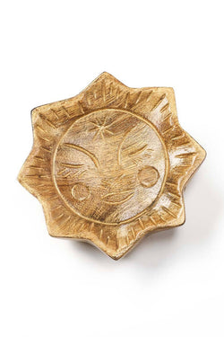 Chamak Sun Mahjong or Jewelry Tray - Metallic Painted Wood
