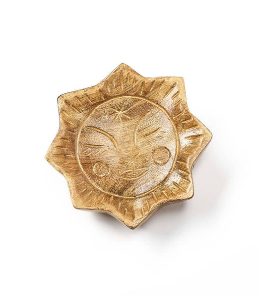 Chamak Sun Mahjong or Jewelry Tray - Metallic Painted Wood