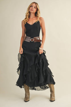 Lace Ruffled Cami Dress