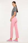 Pink Mid Rise Straight Jean