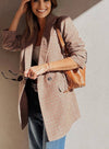 Houndstooth Lapel Collar Blazer