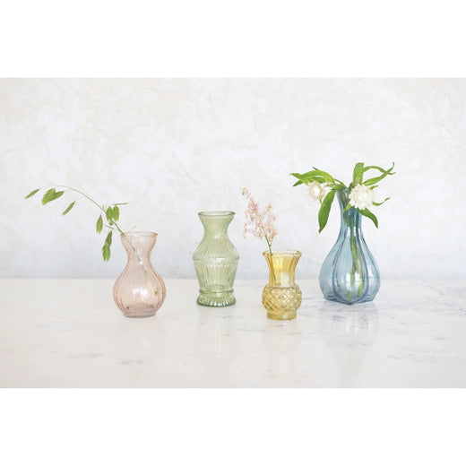 Debossed Glass Vases