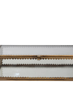 Brass & Glass Display Box w/ Scalloped Edges