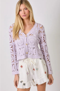 Crochet Button Up Cardigan