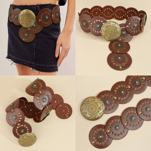 Studded Circular Disc Snap Belt