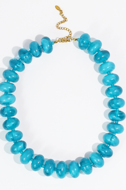 Sugar Bead Aqua Necklace
