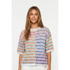 Rainbow Stripe Button Cardigan