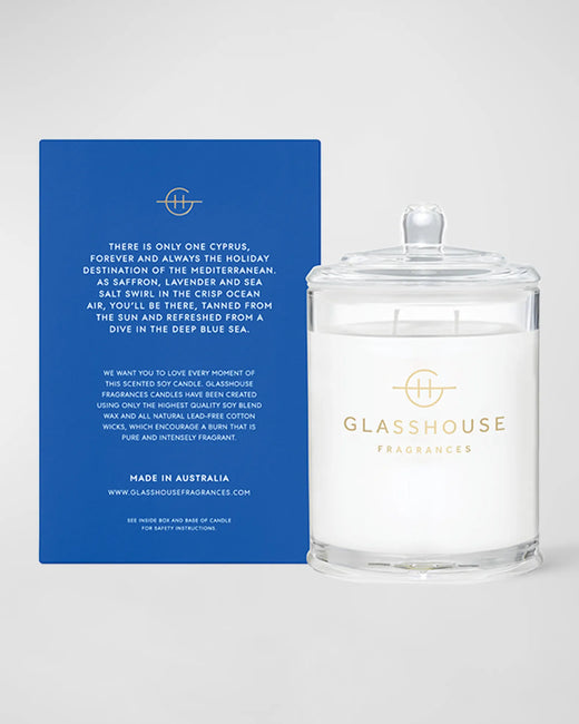 2.1oz. Diving Into Cyprus, Glasshouse Candle