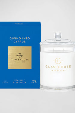 2.1oz. Diving Into Cyprus, Glasshouse Candle