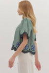 Short Flutter Sleeve Top