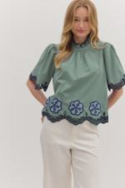 Short Flutter Sleeve Top