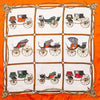 Vintage Carriage Print Square Bandana Scarf