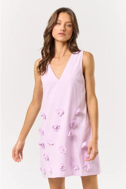 Lilac Floral Embellishment Dress