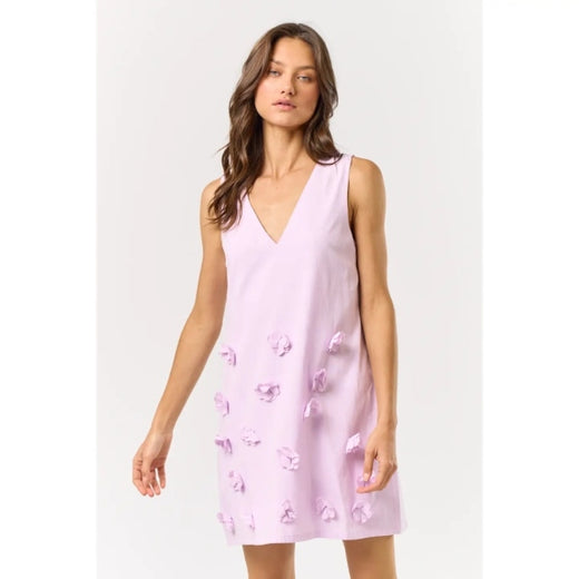 Lilac Floral Embellishment Dress