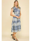 Print Tiered Midi Dress