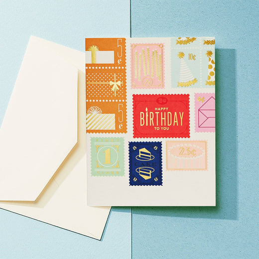 Vintage Stamps Happy Birthday