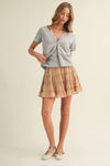 Halter Strap V-Neck Knit Blouse