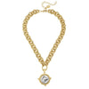 Gold and Silver Intaglio Horse Necklace