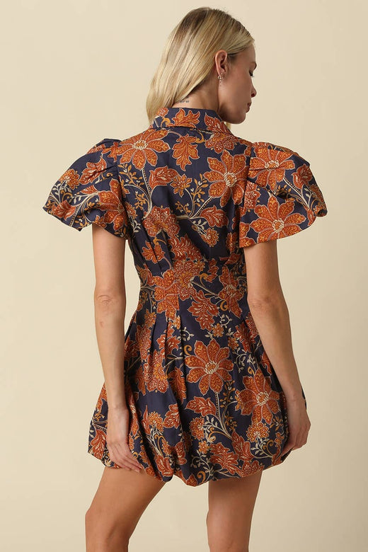 Lia Floral Bubble Mini Dress
